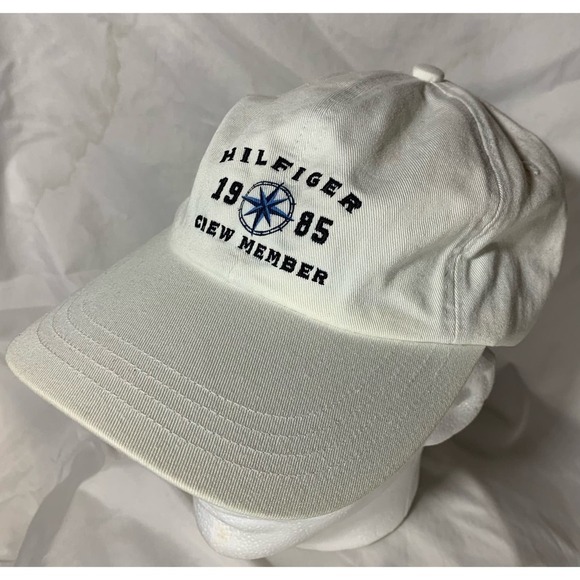 Tommy Hilfiger Hat Embroidered 1985 Crew Member w Leather Band Baseball Cap Mens - Picture 1 of 9